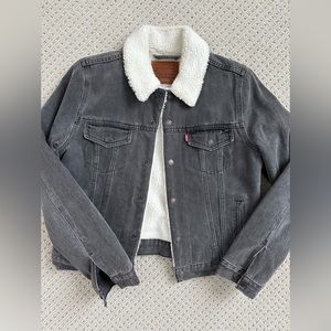 LEVIS ORIGINAL SHERPA TRUCKER JACKET in washed black